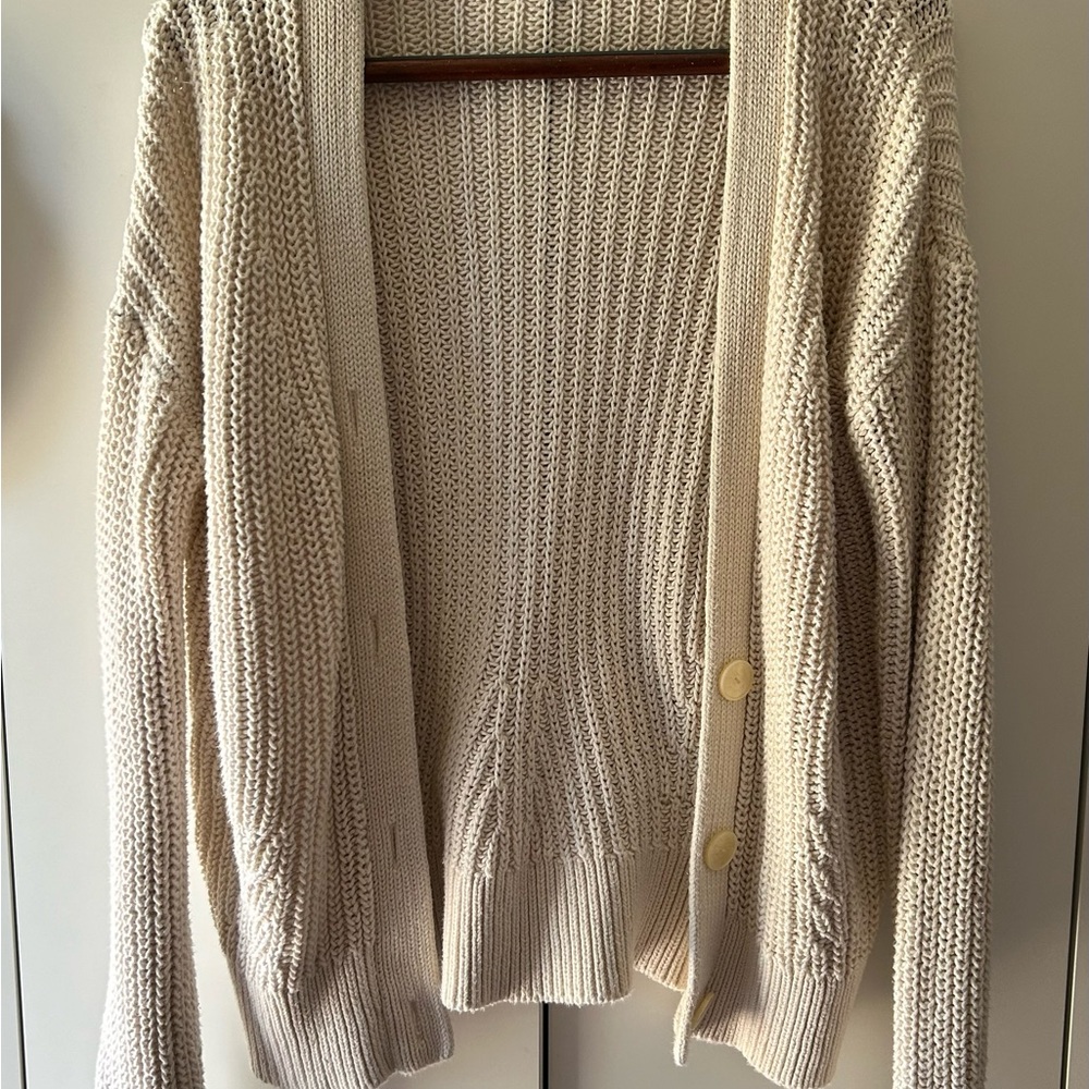 Banana Republic Cream Cardigan Sweater Chunky Knit